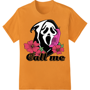 Spooky 'Call Me' Ghost - Halloween DTF Heat Transfer Print made with premium print on demand