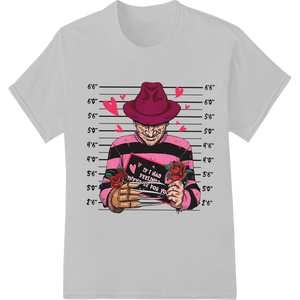 Freddy's Twisted Valentine: Haunting DTF Heat Transfer made with premium custom t-shirts