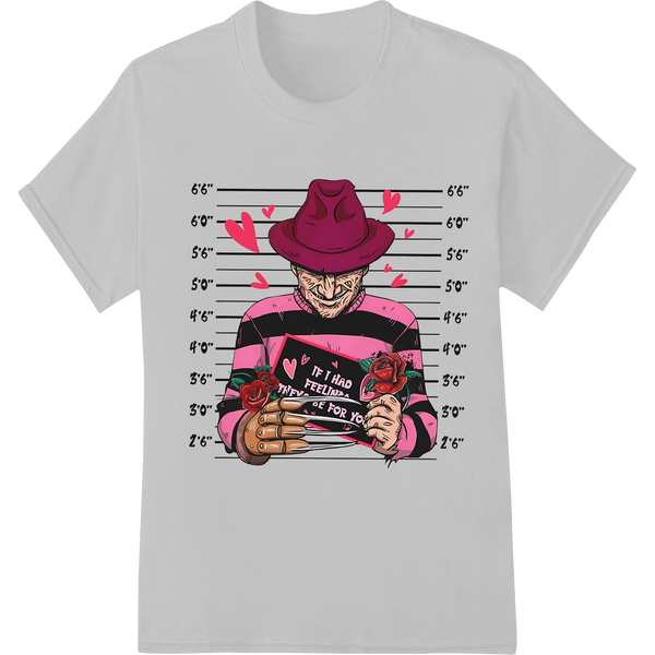 Freddy's Twisted Valentine: Haunting DTF Heat Transfer made with premium custom t-shirts