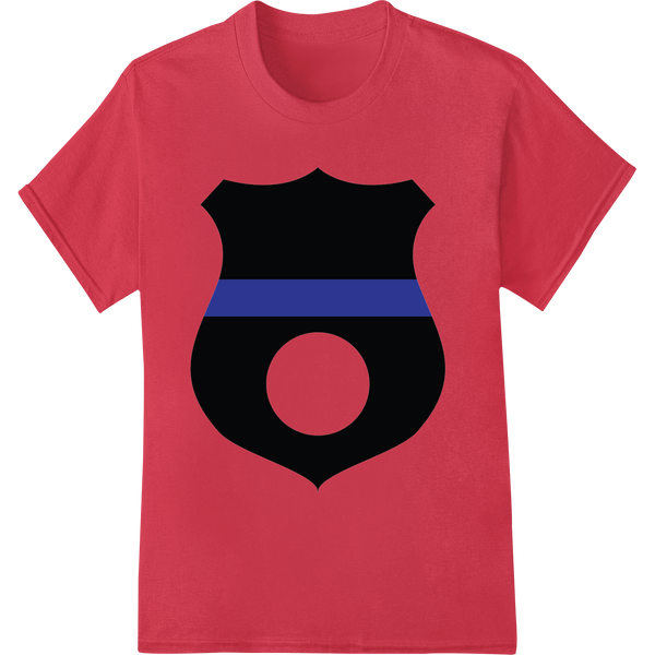 Bold Police Badge Shield Heat Transfer Decal for Apparel on red shirt - SUPERDTF-DTF Prints-DTF Transfers-Custom DTF Prints