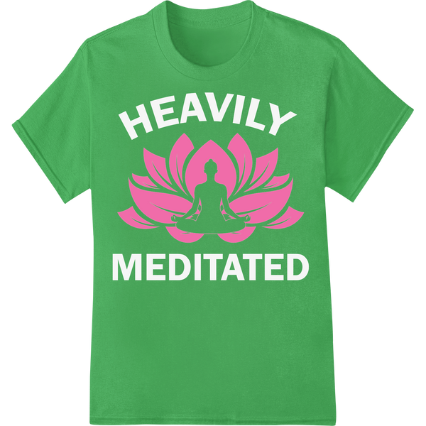 Vibrant Lotus Flower Yoga DTF Print Heat Transfer on green shirt - SUPERDTF-DTF Prints-DTF Transfers-Custom DTF Prints