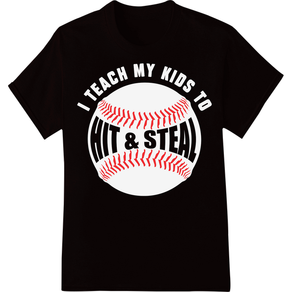 Bold Baseball Stitches DTF Print Heat Transfer | Super DTF on black shirt - SUPERDTF-DTF Prints-DTF Transfers-Custom DTF Prints