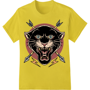 Innovative durable print transfers design on Fierce Black Panther Warrior Heat Transfer Print