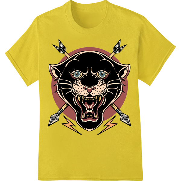 Innovative durable print transfers design on Fierce Black Panther Warrior Heat Transfer Print