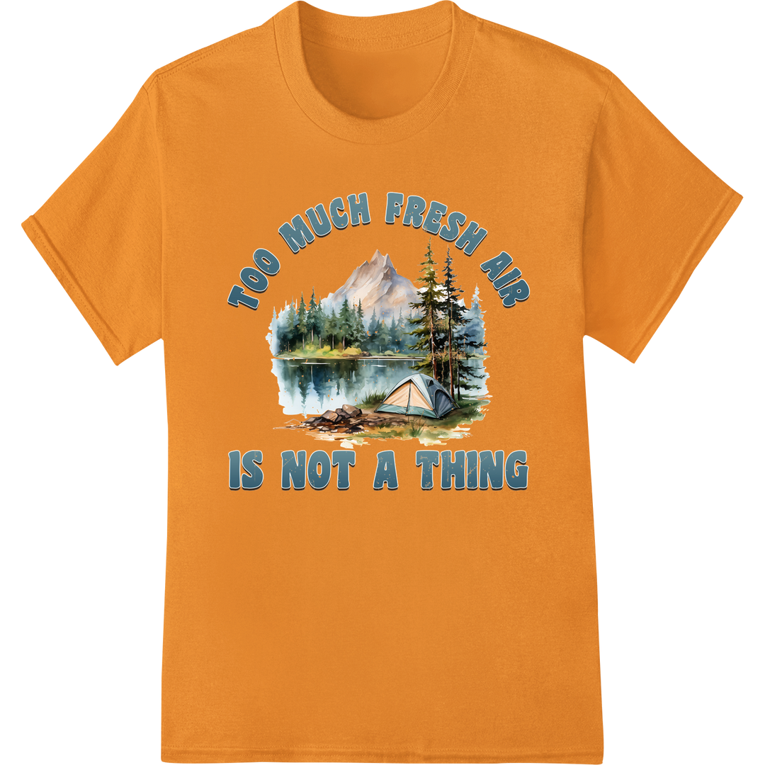 Embrace Nature's Charm: Stunning Camping DTF Transfer Print on orange shirt - SUPERDTF-DTF Prints-DTF Transfers-Custom DTF Prints