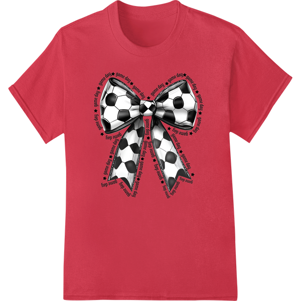 Monochrome Bow Wreath DTF Print Heat Transfer by Super DTF on red shirt - SUPERDTF-DTF Prints-DTF Transfers-Custom DTF Prints