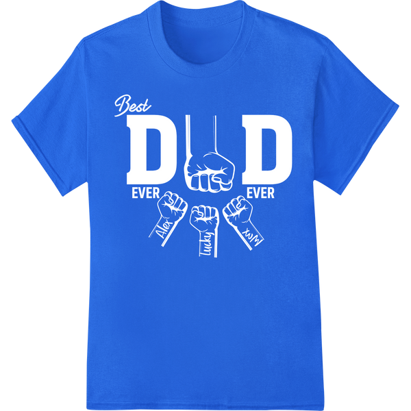 Retro Geometric Father's Day Print | Vintage Dad Gift Idea on blue shirt - SUPERDTF-DTF Prints-DTF Transfers-Custom DTF Prints