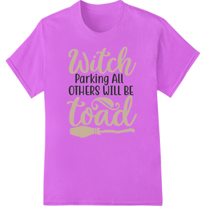 Witch Parking: Clever Halloween DTF Print Heat Transfer - High-quality innovative apparel printing