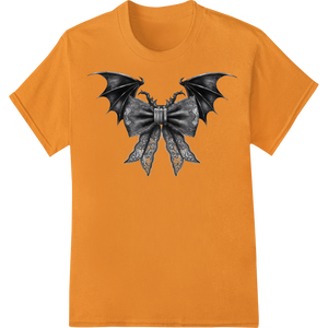 Expert direct to film printing craftsmanship on Haunting Lace Bat Graphic - Gothic Halloween Heat Transfer