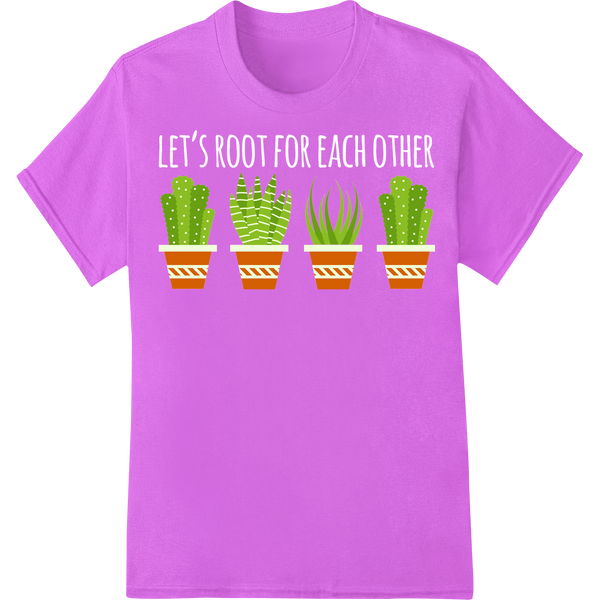 Succulent Garden: Vibrant Green DTF Print Heat Transfer on purple shirt - SUPERDTF-DTF Prints-DTF Transfers-Custom DTF Prints