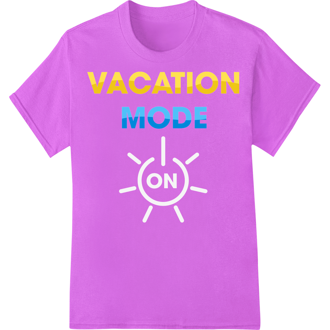 Retro 'Vacation Mode' Summer Vibes DTF Print Heat Transfer on purple shirt - SUPERDTF-DTF Prints-DTF Transfers-Custom DTF Prints