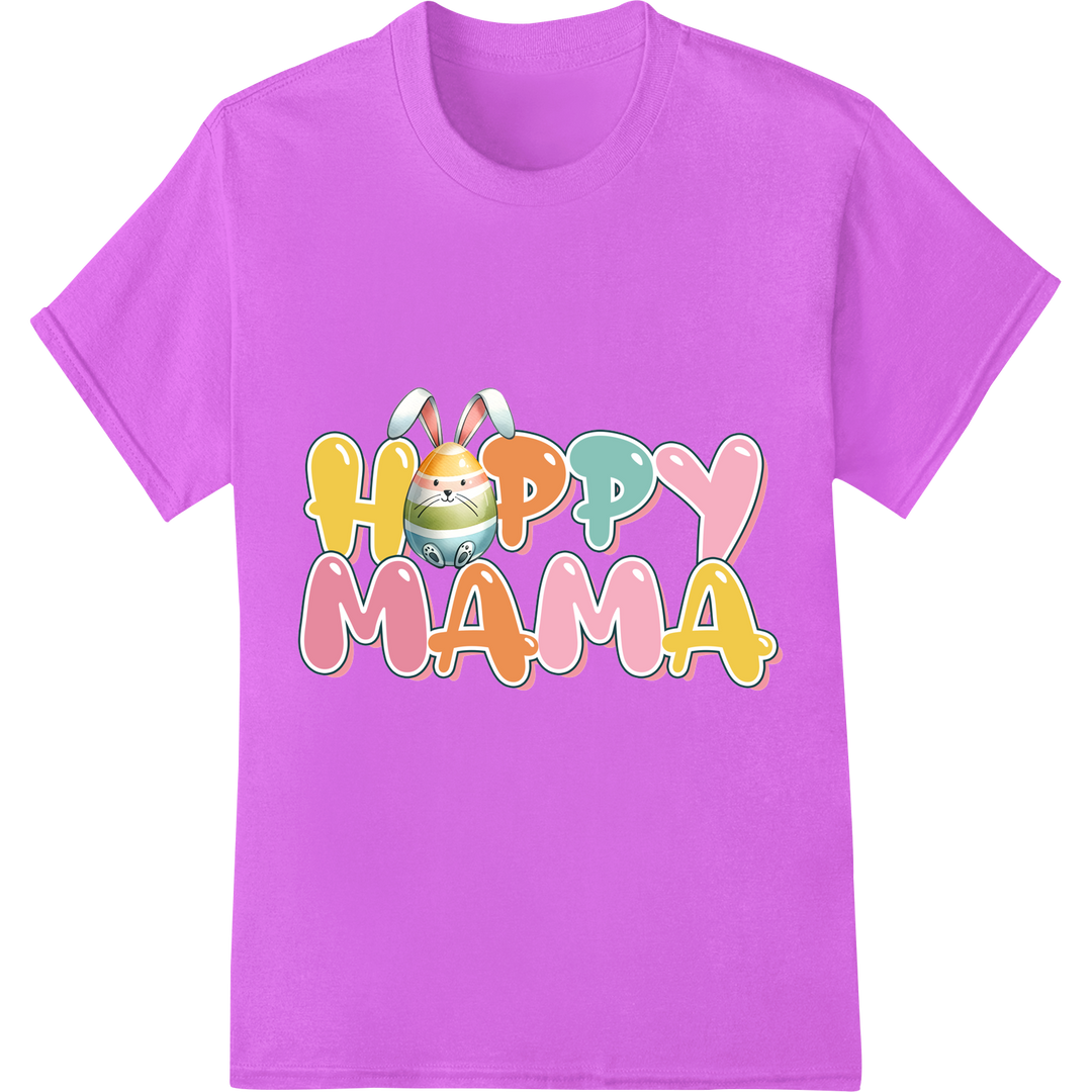 Retro 'Hoppy Mama' Easter Bunny DTF Print Heat Transfer on purple shirt - SUPERDTF-DTF Prints-DTF Transfers-Custom DTF Prints