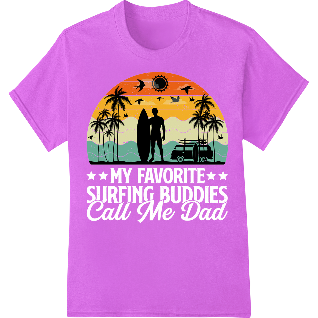 Tropical Sunset Father-Child Silhouette | DTF Print on purple shirt - SUPERDTF-DTF Prints-DTF Transfers-Custom DTF Prints