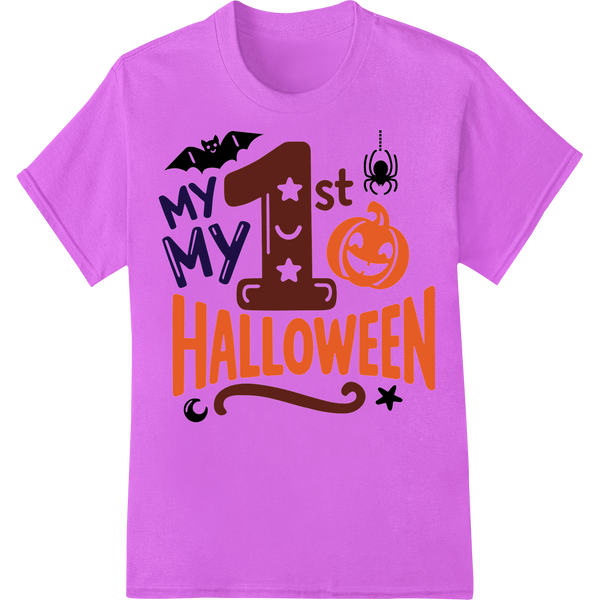 Spooky Cute Baby's First Halloween Milestone DTF Print on purple shirt - SUPERDTF-DTF Prints-DTF Transfers-Custom DTF Prints