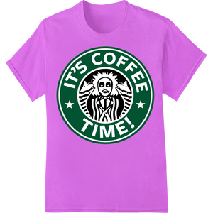 Vibrant garment printing print on It's Coffee Time! Retro Logo DTF Print Heat Transfer