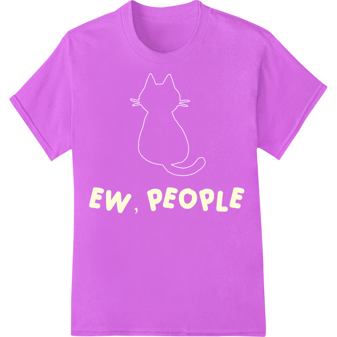 Purr-fect Cat Dad Gift: 'My People' DTF Print Transfer on purple shirt - SUPERDTF-DTF Prints-DTF Transfers-Custom DTF Prints