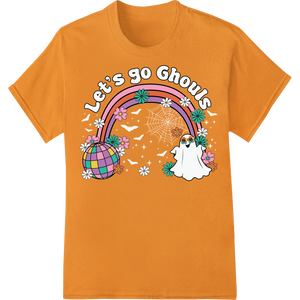 Let's Go Ghouls: Playful Rainbow Halloween Heat Transfer featuring professional DTF printing service