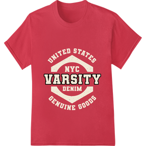 Vintage Varsity Emblem DTF Print Heat Transfer showcasing advanced customized apparel technology