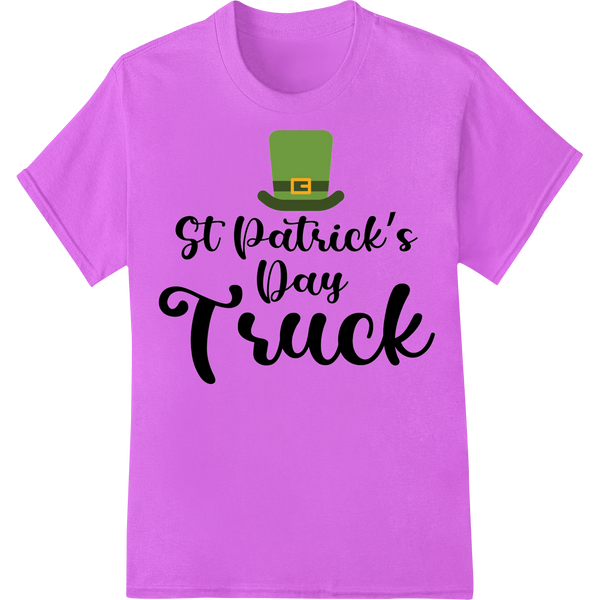 Cutting-edge garment printing featured on Festive St. Patrick's Day Truck Heat Transfer Design