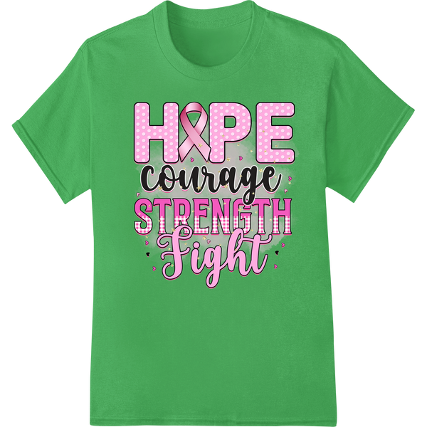 Pink Ribbon Breast Cancer Awareness Hope Courage Strength - High-quality DTF print shop