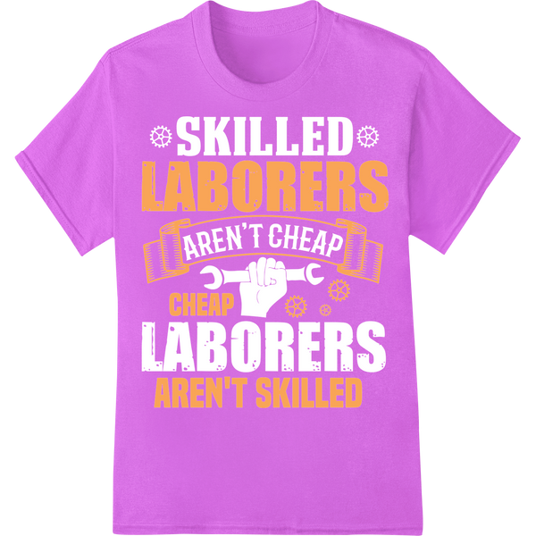 Skilled Laborers: Celebrating Workers' Value | Labor Day DTF on purple shirt - SUPERDTF-DTF Prints-DTF Transfers-Custom DTF Prints