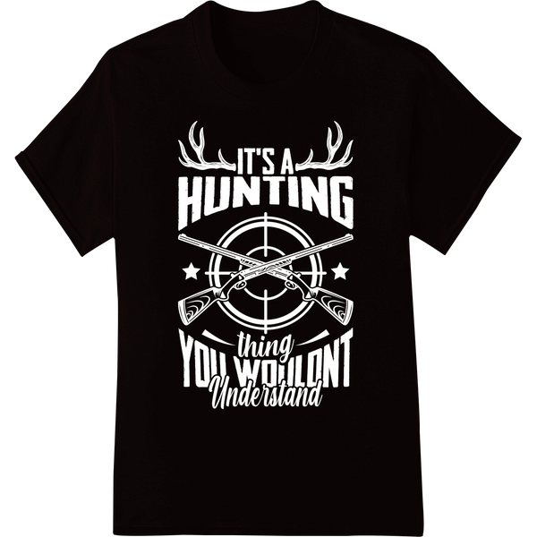 Sleek White Texture DTF Heat Transfer for Hunting Gear on black shirt - SUPERDTF-DTF Prints-DTF Transfers-Custom DTF Prints