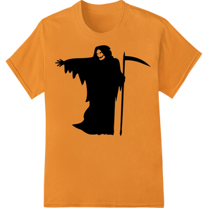 Vibrant apparel decoration print on Grim Reaper Silhouette - Haunting Halloween DTF Print