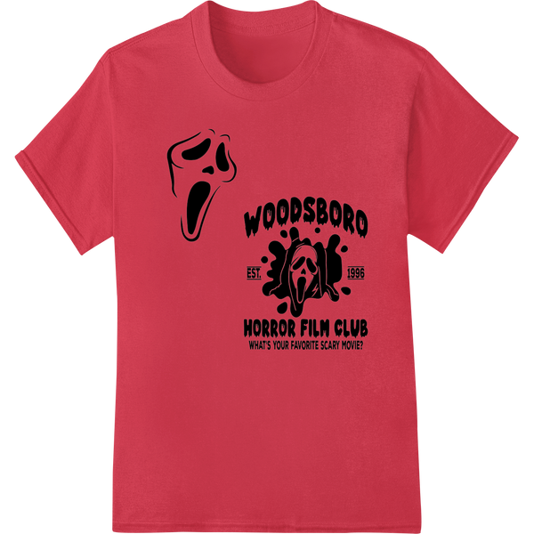 DTF Print Transfer: Scream with Woodsboro Horror Film Club DTF Print Shirt