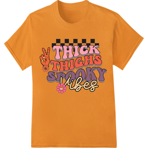 Thick Thighs Spooky Vibes - Sassy Halloween DTF Print made with premium direct to film printing