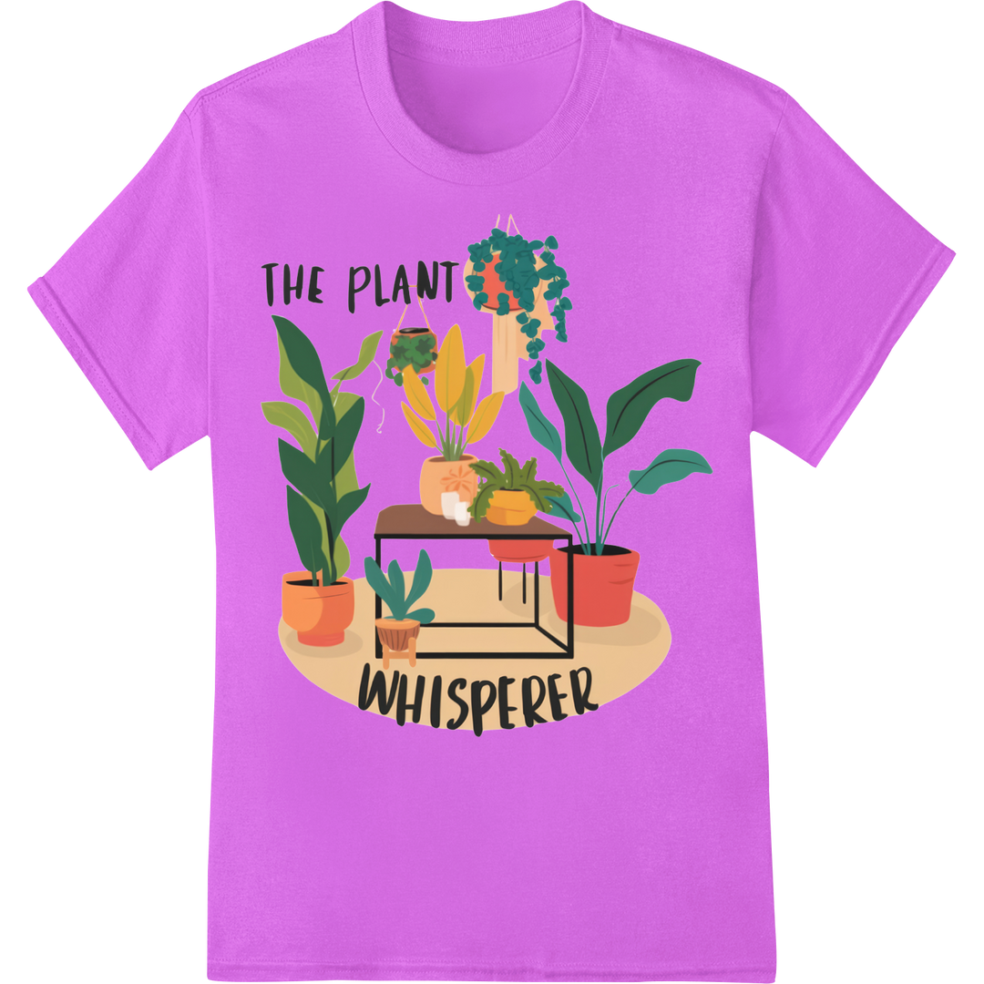 The Plant Whisperer: Gardening DTF Print Heat Transfer on purple shirt - SUPERDTF-DTF Prints-DTF Transfers-Custom DTF Prints