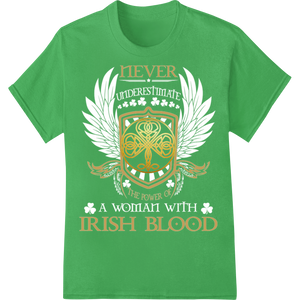 Celebrate Irish Pride: Ornate Gold Celtic Crest Design showcasing advanced print on demand technology