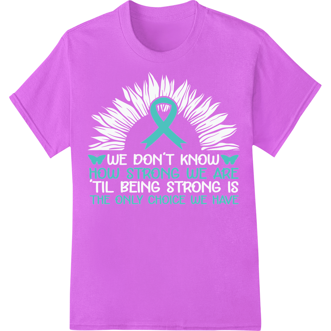 Empower with PTSD Awareness: Resilient Teal Ribbon Design on purple shirt - SUPERDTF-DTF Prints-DTF Transfers-Custom DTF Prints