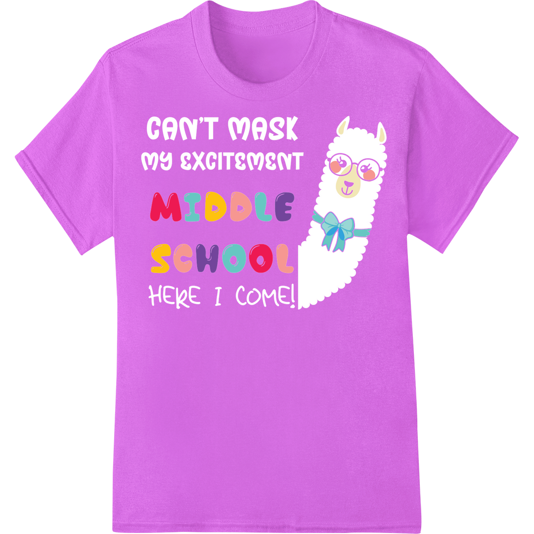 Fun 'MIDDLE SCHOOL' DTF Print Transfer | Back-to-School on purple shirt - SUPERDTF-DTF Prints-DTF Transfers-Custom DTF Prints