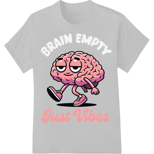 Just Vibes: Playful Brain Character Heat Transfer on white shirt - SUPERDTF-DTF Prints-DTF Transfers-Custom DTF Prints