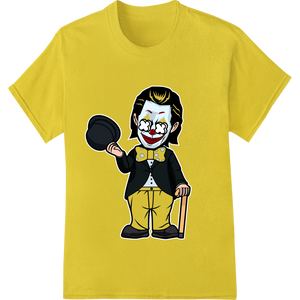 Durable DTF printing experts applied to Playful Clown Caricature Heat Transfer | Super DTF Print