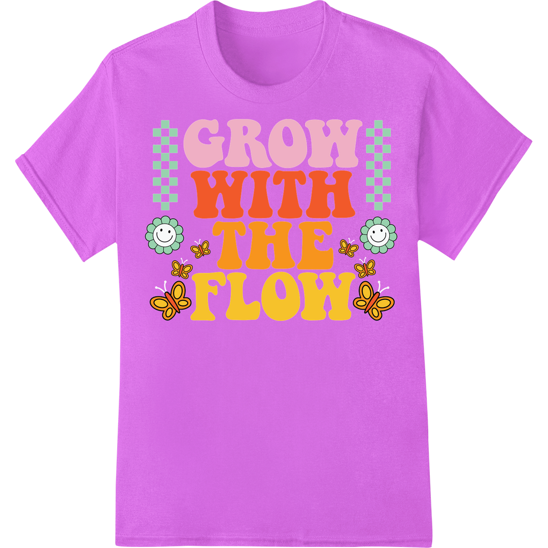 Grow with the Flow: Uplifting Floral DTF Print Heat Transfer on purple shirt - SUPERDTF-DTF Prints-DTF Transfers-Custom DTF Prints