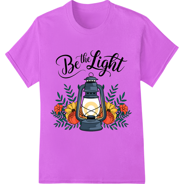 Be the Light: Inspiring Christian Lantern DTF Print on purple shirt - SUPERDTF-DTF Prints-DTF Transfers-Custom DTF Prints