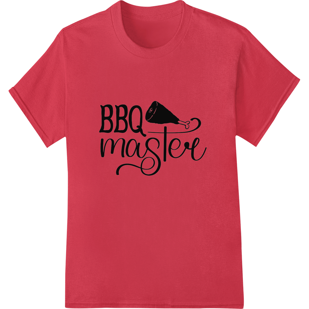 BBQ Master: Bold DTF Transfer Print for Grilling Gear on red shirt - SUPERDTF-DTF Prints-DTF Transfers-Custom DTF Prints