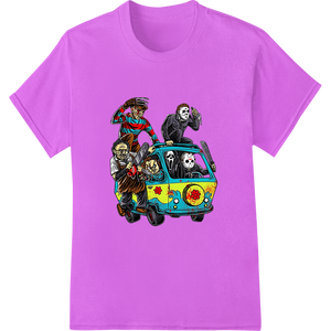 Premium quality customized apparel on Spooky Scooby: Mystery Machine Horror Twist DTF Print