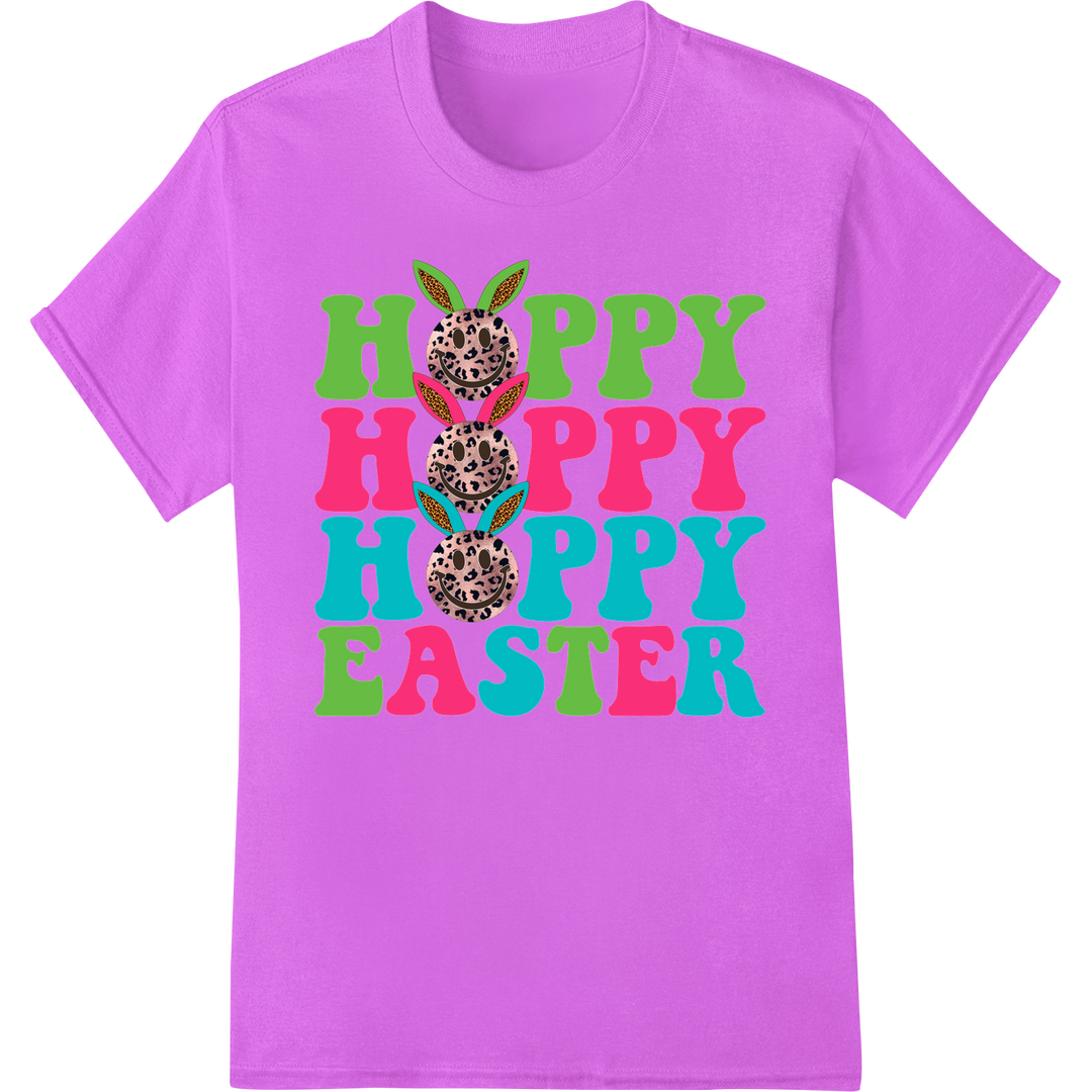 Hoppy Easter Bunny Heat Transfer Print | Super DTF on purple shirt - SUPERDTF-DTF Prints-DTF Transfers-Custom DTF Prints