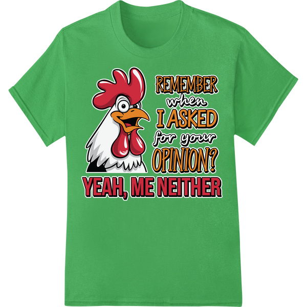 Sassy Chicken: Unapologetically Funny DTF Print Design on green shirt - SUPERDTF-DTF Prints-DTF Transfers-Custom DTF Prints