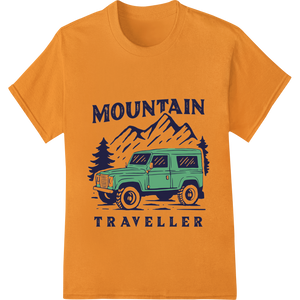 Custom durable print transfers design - Mountain Traveller: Embark on a Bold Adventure