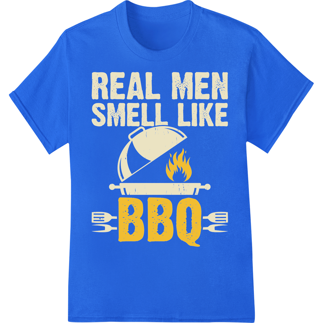 Bold BBQ-Themed DTF Print Heat Transfer for Grill Masters on blue shirt - SUPERDTF-DTF Prints-DTF Transfers-Custom DTF Prints