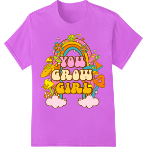 Vibrant high-quality t-shirt printing print on You Grow Girl: Cute Rainbow Inspirational DTF Print