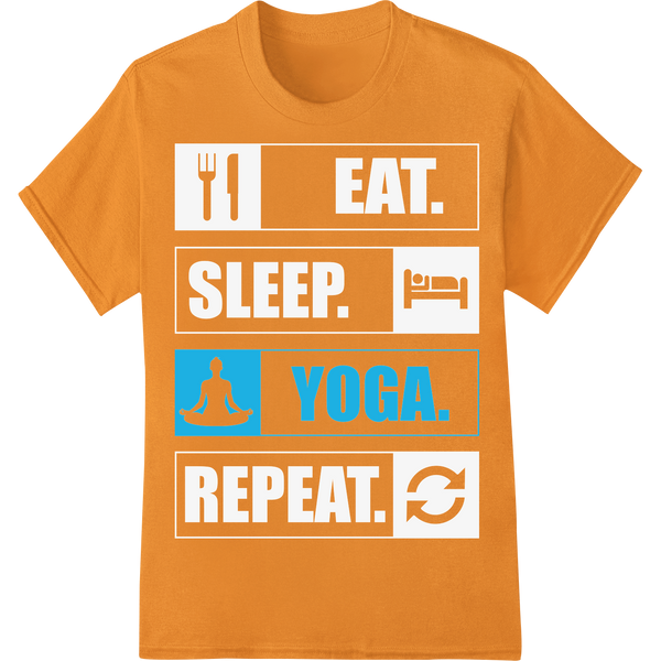 Serene Yoga DTF Print: Elevate Your Practice on orange shirt - SUPERDTF-DTF Prints-DTF Transfers-Custom DTF Prints