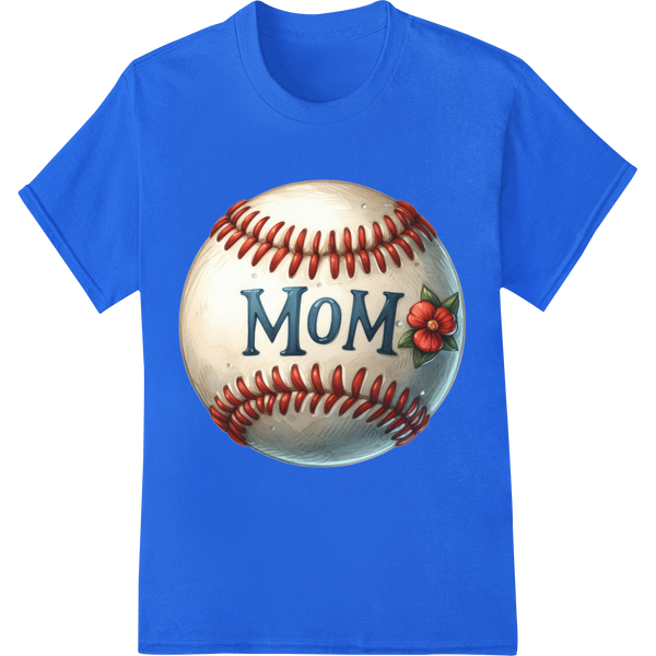 Vintage 'Mom Baseball' DTF Print Heat Transfer | Mother's Day on blue shirt - SUPERDTF-DTF Prints-DTF Transfers-Custom DTF Prints