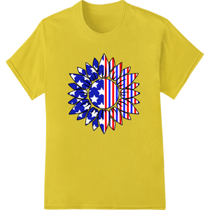 Patriotic Sunflower: 4th of July DTF Print Heat Transfer featuring professional DTF heat transfers