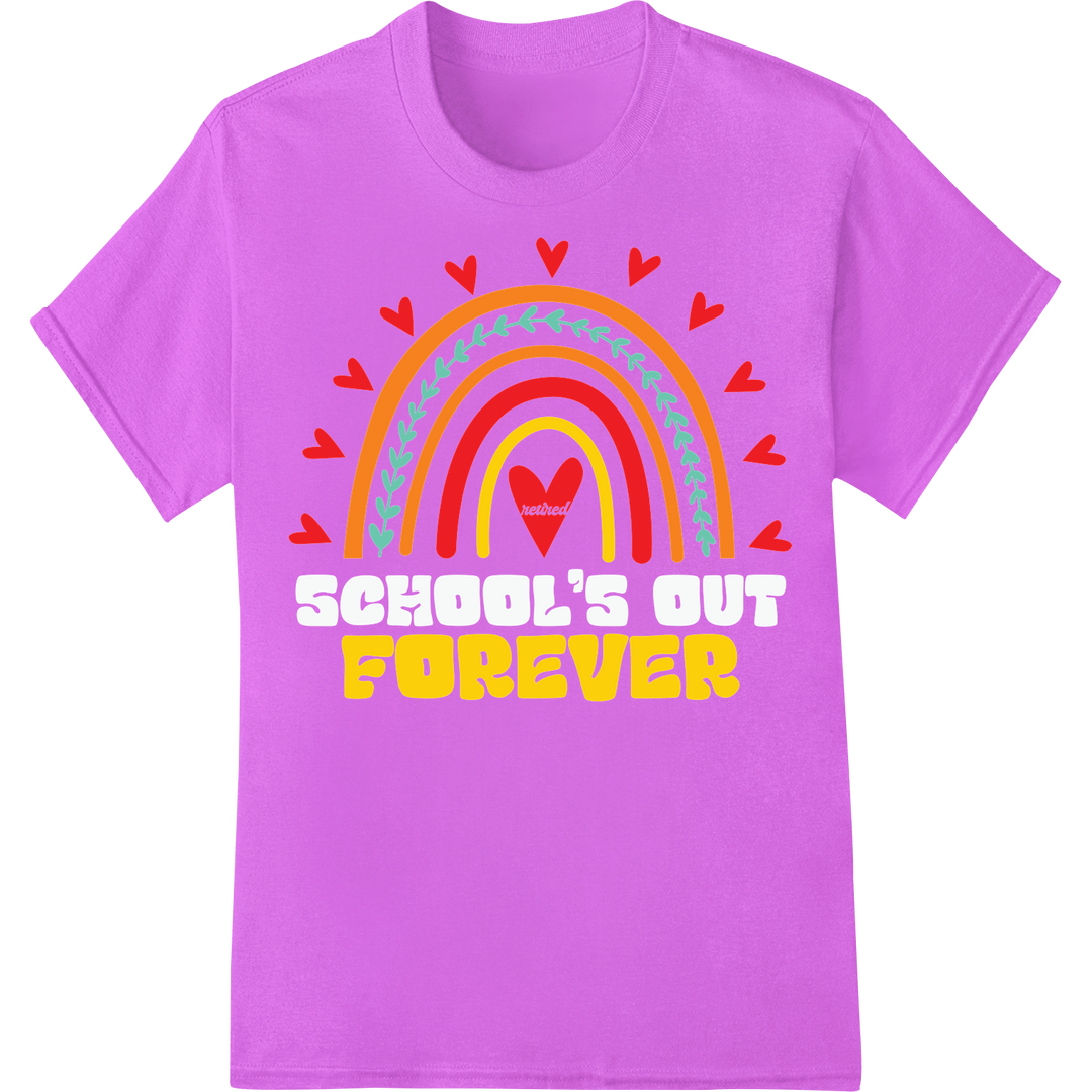 Forever Rainbow Heart Love DTF Print Transfer Valentine on purple shirt - SUPERDTF-DTF Prints-DTF Transfers-Custom DTF Prints