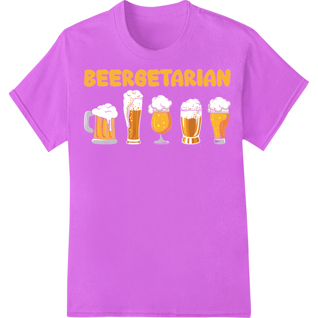 Beergetarian: Celebrate Your Love of Beer with Style on purple shirt - SUPERDTF-DTF Prints-DTF Transfers-Custom DTF Prints