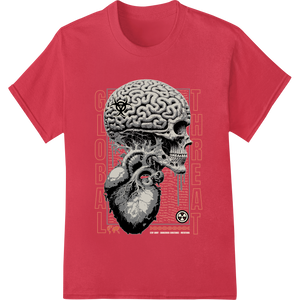 Custom vibrant DTF prints design - Macabre 'Global Threat' Skull Maze DTF Print Heat Transfer